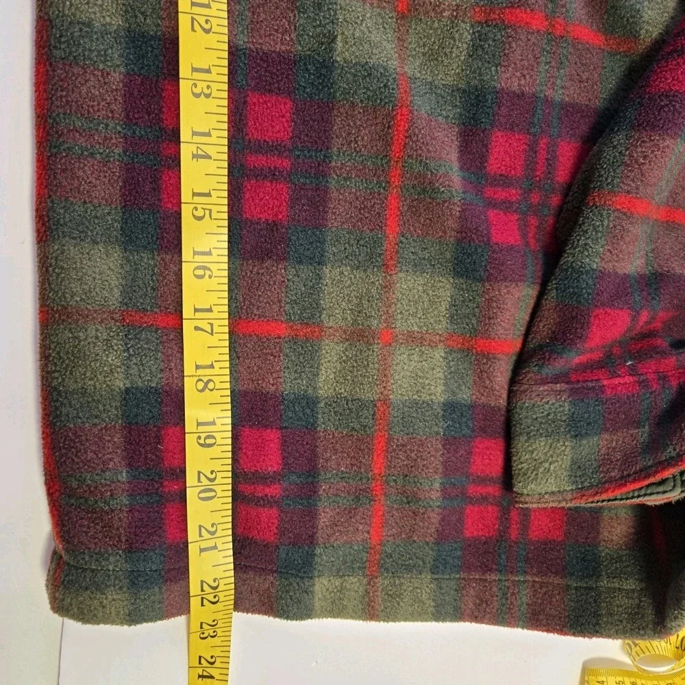 Gap Kids Cozy‎ Half Zip Shirt Jacket Boys Size XL Red And Green Plaid Shacket